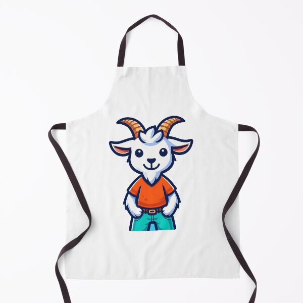 Item preview, Cartoon Goat in Orange Shirt and Turquoise Jeans – Bold Farmyard Fashion Design designed and sold by Confuzz1ed.