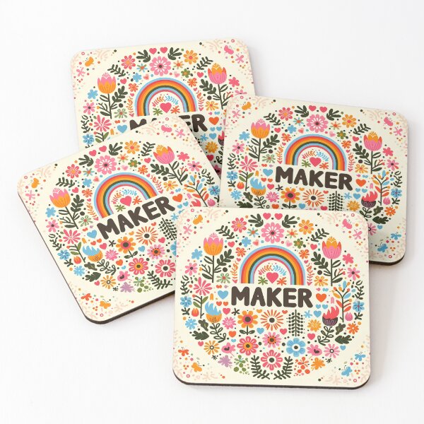 Item preview, "Maker" Creative Floral Pattern - Scandinavian Folk Art by heidiannemorris © designed and sold by FOLK ART FUSION by heidiannemorris.
