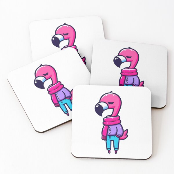 Item preview, Cartoon Flamingo in Magenta Scarf and Blue Pants – Bright Tropical Fashion Bird designed and sold by Confuzz1ed.