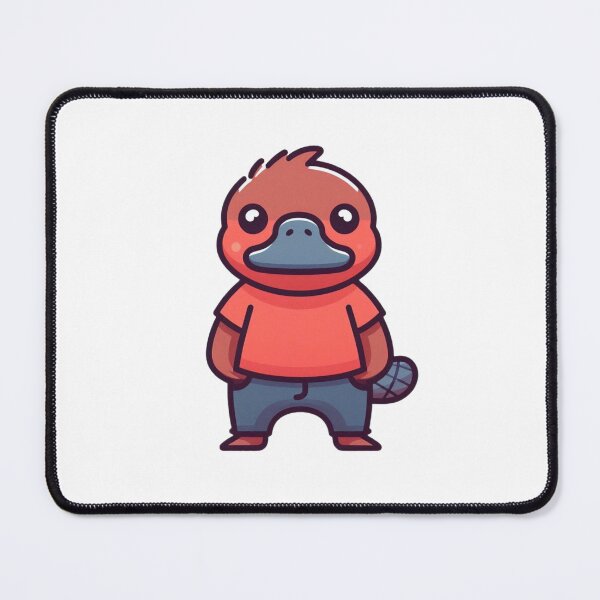 Item preview, Cartoon Platypus in Red Shirt and Navy Pants – Quirky Aussie Animal in Color designed and sold by Confuzz1ed.
