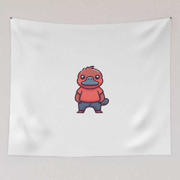 Item preview, Cartoon Platypus in Red Shirt and Navy Pants – Quirky Aussie Animal in Color designed and sold by Confuzz1ed.