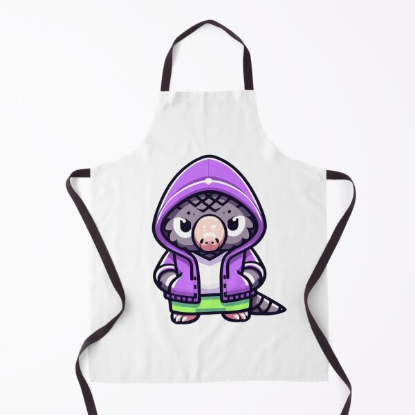 Item preview, Cartoon Pangolin in Purple Hoodie and Neon Pants – Rare Dressed-Up Animal Art designed and sold by Confuzz1ed.