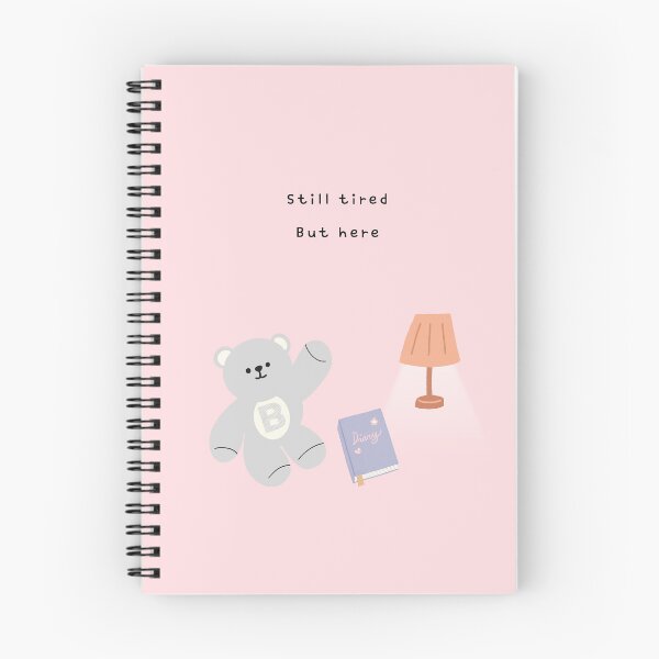 Item preview, Still Tired, But Here – Gentle Bear Mood ( Pink Background ) designed and sold by mintmono-studio.