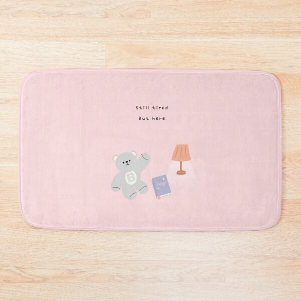 Item preview, Still Tired, But Here – Gentle Bear Mood ( Pink Background ) designed and sold by mintmono-studio.