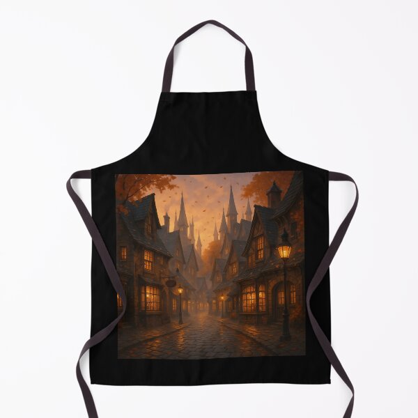 Item preview, Magical enchanted village at autumn twilight designed and sold by MossTrail.