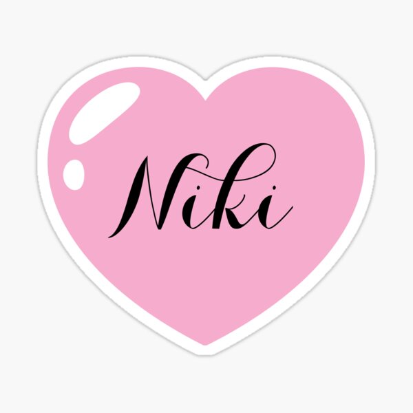 Artikel-Vorschau von Name Niki mit rosa Herz, designt und verkauft von Monika Howarth.