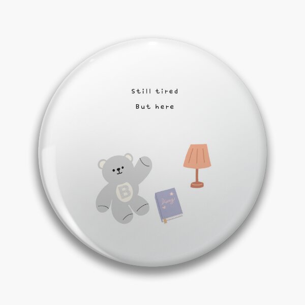 Item preview, Still Tired, But Here – Gentle Bear Mood ( White / Transparent Background ) designed and sold by mintmono-studio.