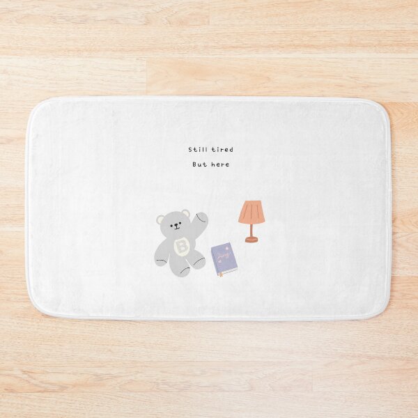 Item preview, Still Tired, But Here – Gentle Bear Mood ( White / Transparent Background ) designed and sold by mintmono-studio.