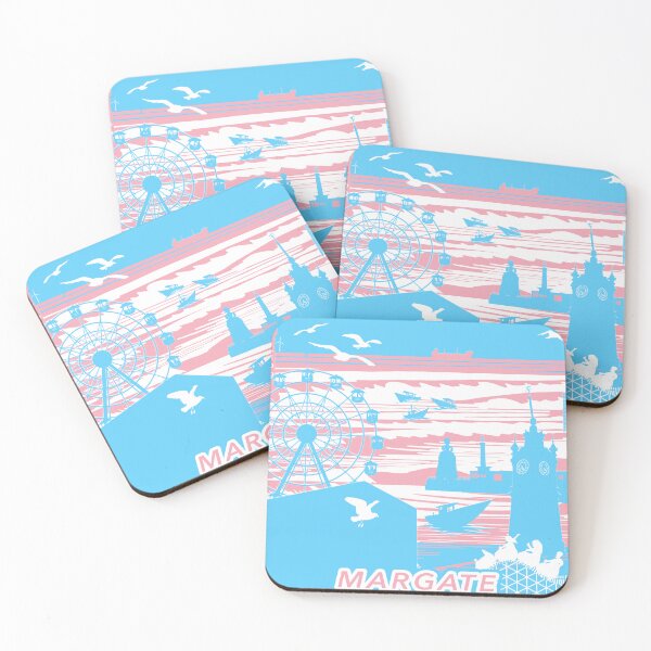 Item preview, Margate Landmarks Trans Flag designed and sold by Kentish Floridian.