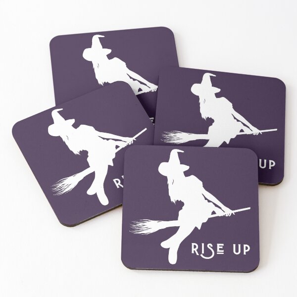 Item preview, Rise Up - All My Witches - cute witch flying on broomstick white silhouette - halloween witchy aesthetic designed and sold by RabbitHoleThings.