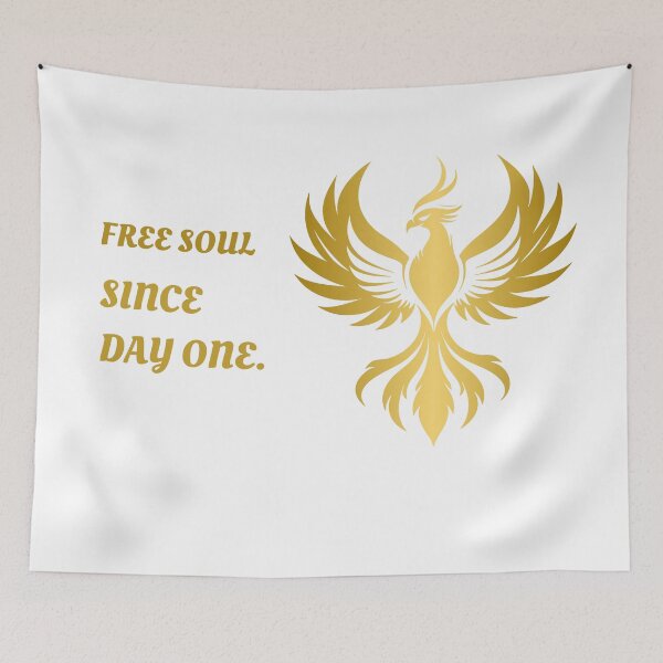 Item preview, Free Soul Since Day One Gold Phoenix Quote designed and sold by Marcel-Designs.