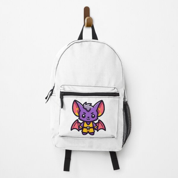 Item preview, Cartoon Bat in Purple Vest and Yellow Shorts – Bright Nocturnal Animal Art designed and sold by Confuzz1ed.