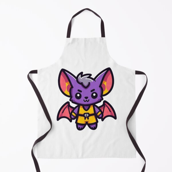 Item preview, Cartoon Bat in Purple Vest and Yellow Shorts – Bright Nocturnal Animal Art designed and sold by Confuzz1ed.