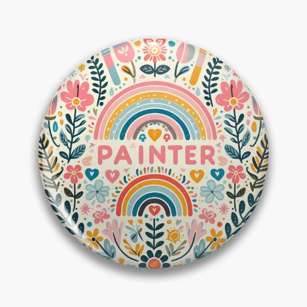 Item preview, "Painter" Artistic Floral Motif - Scandinavian Folk Art by heidiannemorris © designed and sold by FOLK ART FUSION.