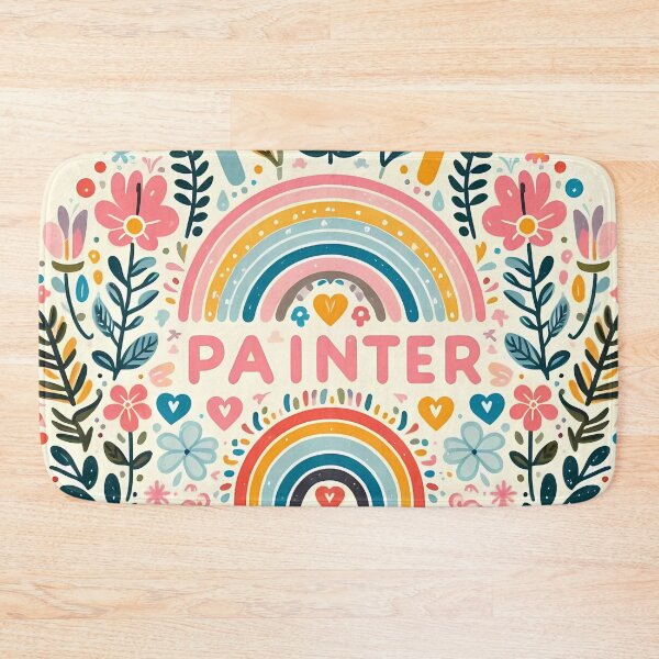 Item preview, "Painter" Artistic Floral Motif - Scandinavian Folk Art by heidiannemorris © designed and sold by FOLK ART FUSION by heidiannemorris.