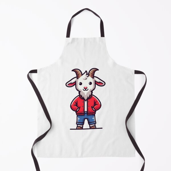 Item preview, Cartoon Goat in Red Jacket and Indigo Pants – Bold Farm Animal Fashion designed and sold by Confuzz1ed.