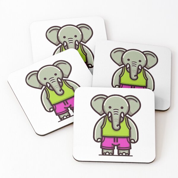 Item preview, Cartoon Elephant in Green Tank and Magenta Shorts – Bright Safari Animal designed and sold by Confuzz1ed.