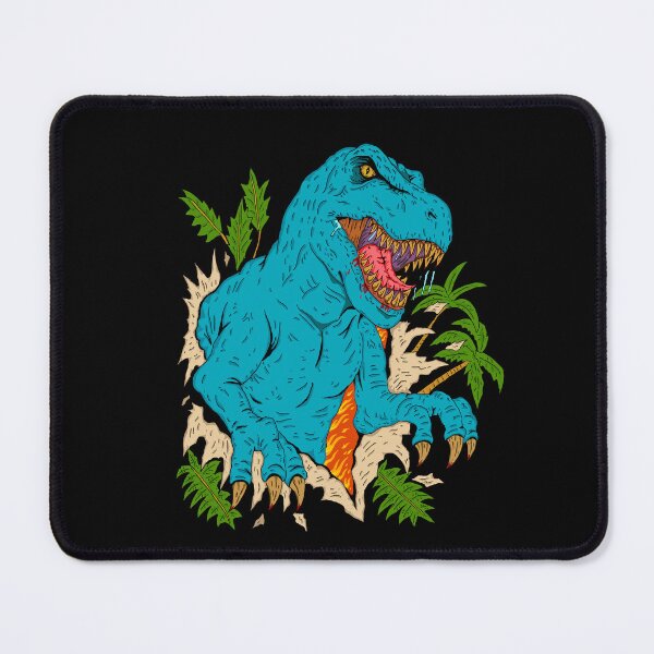Item preview, Blue Roaring Dinosaur Breaking Through Jungle - Retro Prehistoric Creature Art designed and sold by ragnacold.