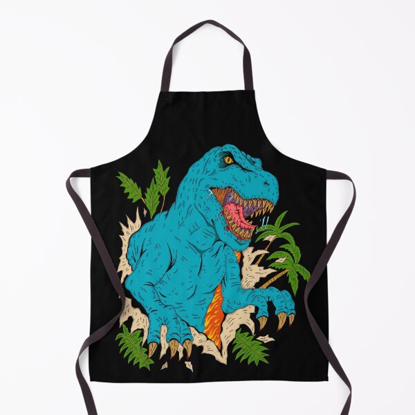 Item preview, Blue Roaring Dinosaur Breaking Through Jungle - Retro Prehistoric Creature Art designed and sold by ragnacold.