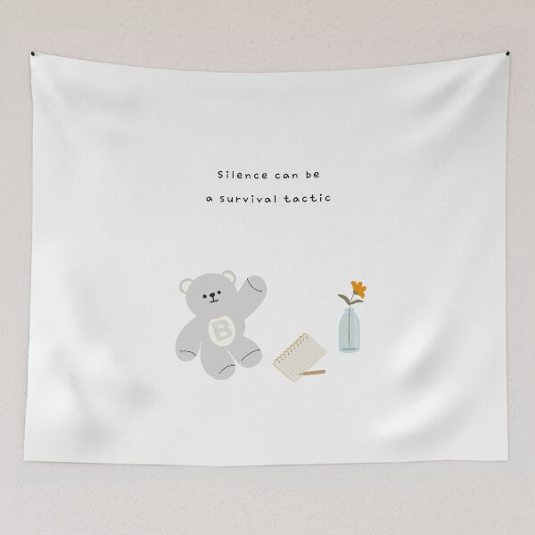 Item preview, Silence Can Be a Survival Tactic – Gentle Bear Mood ( White / Transparent Background ) designed and sold by mintmono-studio.