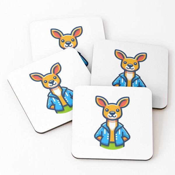 Item preview, Cartoon Kangaroo in Blue Jacket and Green Pants – Colorful Aussie Animal Design designed and sold by Confuzz1ed.