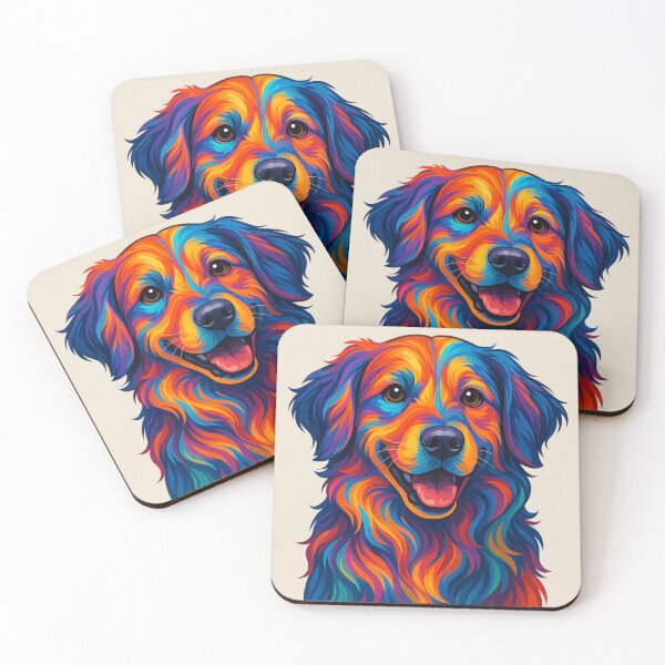 Item preview, Vibrant Pop Art Dog Portrait - Colourful Golden Retriever Illustration designed and sold by Nature's Palette.