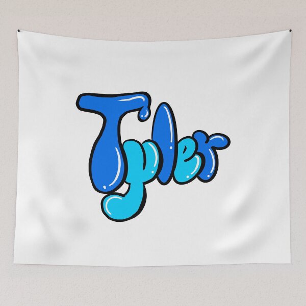 Item preview, Tyler Top 100 popular boys and men name Blue graffiti bubble letters Personalized Custom Name gift ideas for Tyler designed and sold by Artonmytee.