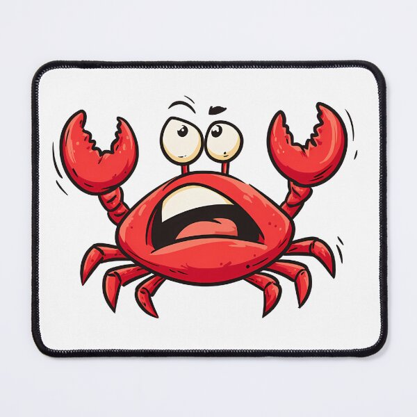 Item preview, Shocked Red Crab Cartoon - Big Eyes Surprise designed and sold by mikoscha.