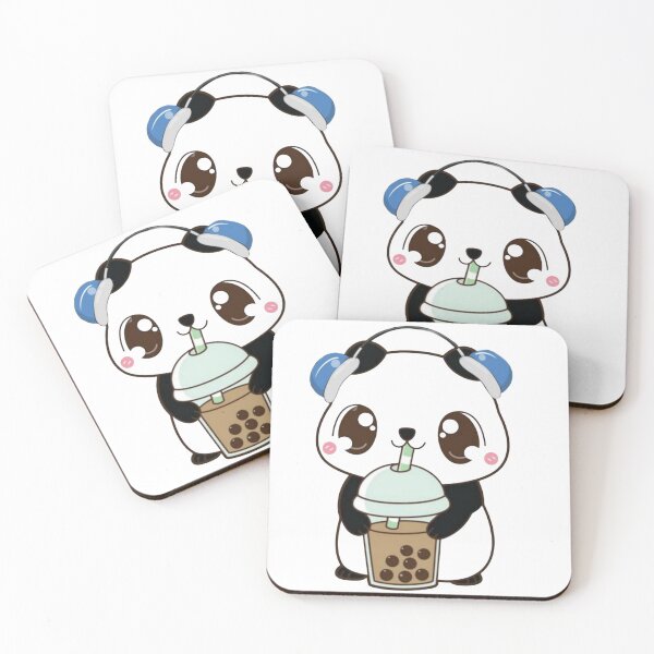 Item preview, Cute Panda Drinking Boba Tea Sticker designed and sold by Blueprint&co.