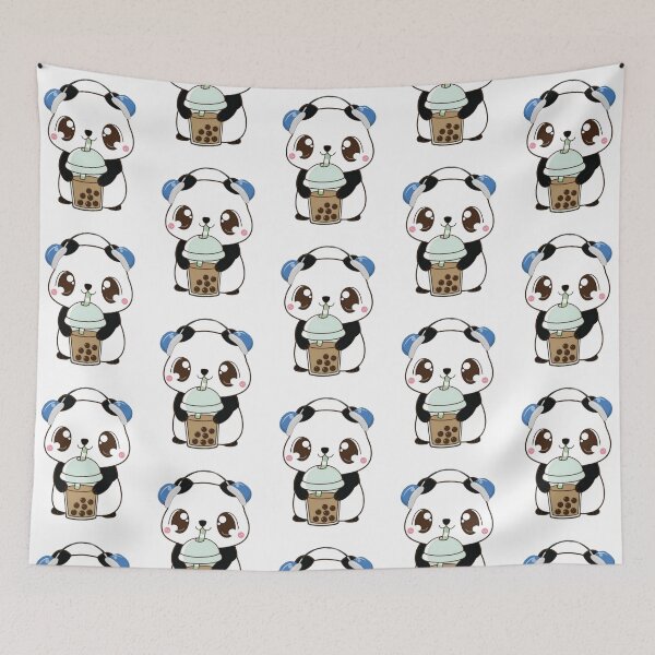 Item preview, Cute Panda Drinking Boba Tea Sticker designed and sold by Blueprint&co.