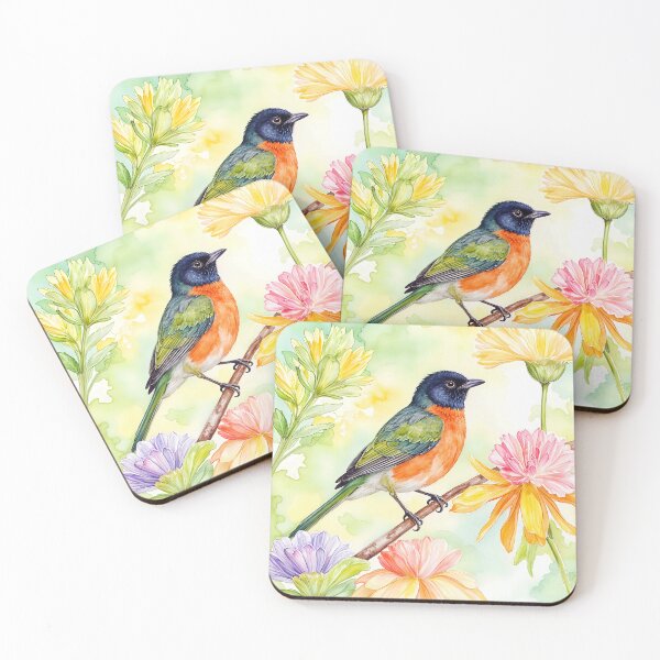 Item preview, Bird on a Blossoming Branch – Watercolor Nature Art designed and sold by soulfulpalette.