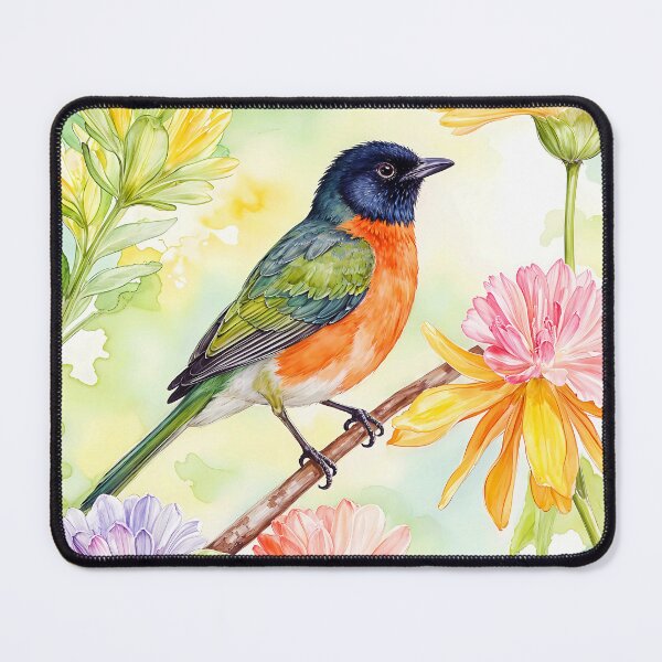 Item preview, Bird on a Blossoming Branch – Watercolor Nature Art designed and sold by soulfulpalette.