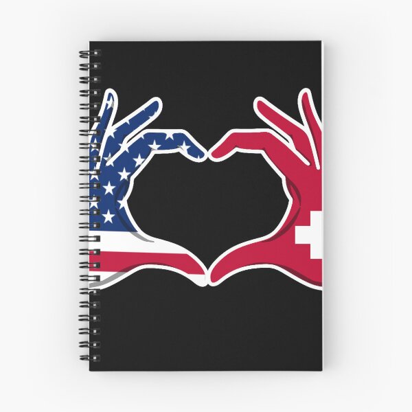 Artikelvorschau, USA-SWISS Herzhände (für dunkle Hintergründe) entworfen und verkauft von MyDarlinDesigns.