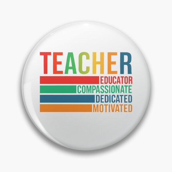 Item preview, Colorful Teacher Definition Typography: Educator, Compassionate, Dedicated, Motivated designed and sold by dkid creations.