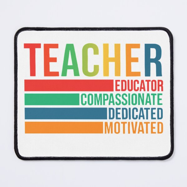 Item preview, Colorful Teacher Definition Typography: Educator, Compassionate, Dedicated, Motivated designed and sold by dkid creations.