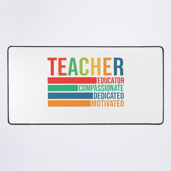 Item preview, Colorful Teacher Definition Typography: Educator, Compassionate, Dedicated, Motivated designed and sold by dkid creations.