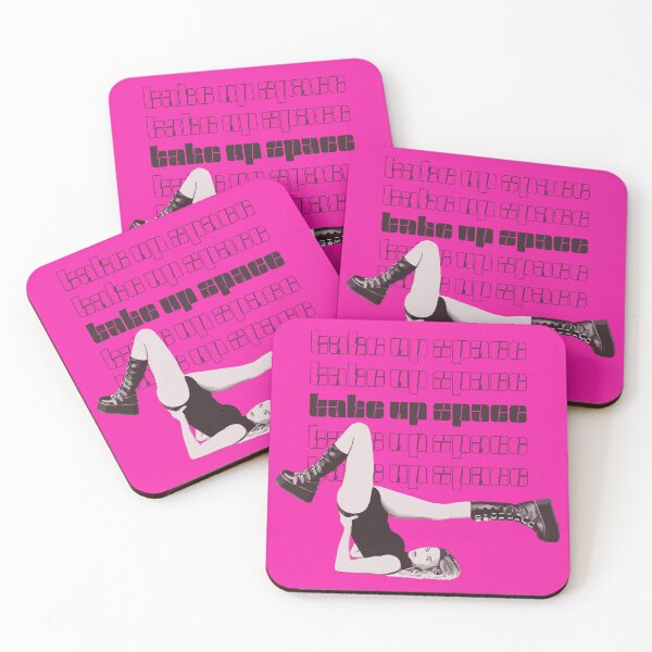 Item preview, Take Up Space - woman wearing boots made for walking wide pose black white designed and sold by RabbitHoleThings.
