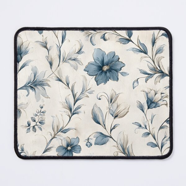 Item preview, Floral Blue French Toile designed and sold by Boddicca.