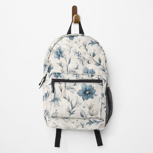Item preview, Floral Blue French Toile designed and sold by Boddicca.