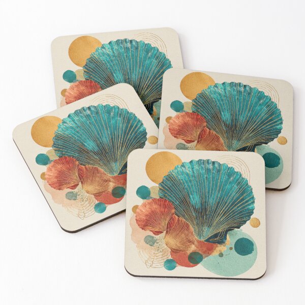 Item preview, Turquoise Abstract Sea Shell designed and sold by scicilysimonee.