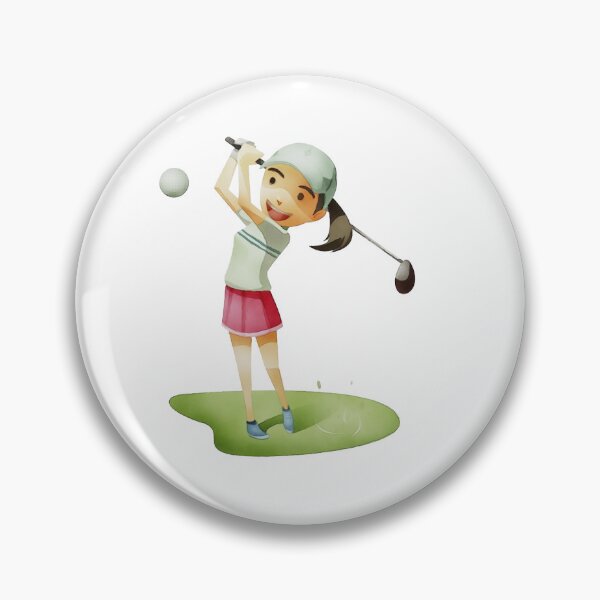 Item preview, Happy Cartoon Golfer Girl Swinging Club designed and sold by mikoscha.
