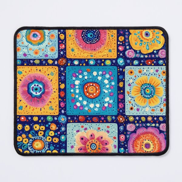 Item preview, India’s Colorful Mandala Flower Patchwork Inspired Folk Art designed and sold by Myra365Art.