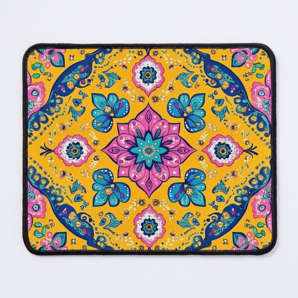 Item preview, Royal Mehndi Mandala - Pink, Blue & Gold Indian Pattern designed and sold by Myra365Art.