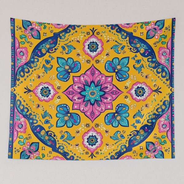 Item preview, Royal Mehndi Mandala - Pink, Blue & Gold Indian Pattern designed and sold by Myra365Art.