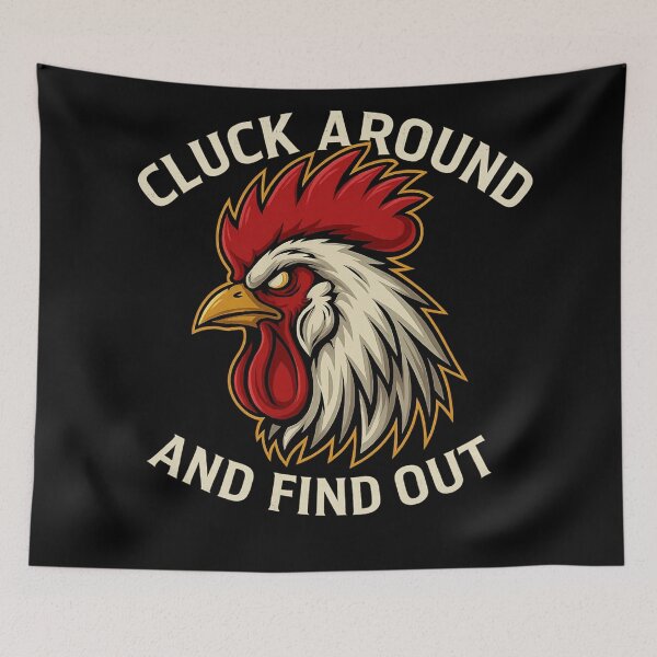 Item preview, Cluck Around and Find Out – Angry Rooster Cartoon Design designed and sold by Uglyandcute.