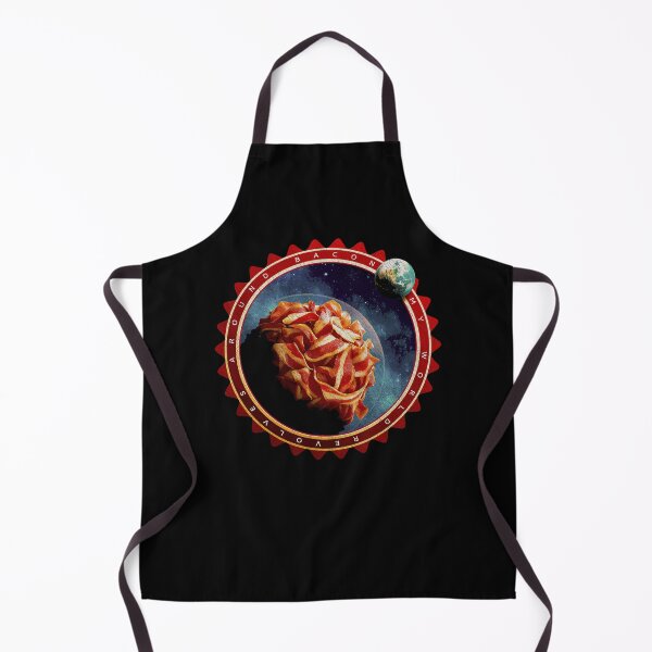 Aperçu de l'œuvre Mon monde tourne autour du bacon – T-shirt humoristique sur la nourriture spatiale créée et vendue par Spaabus.