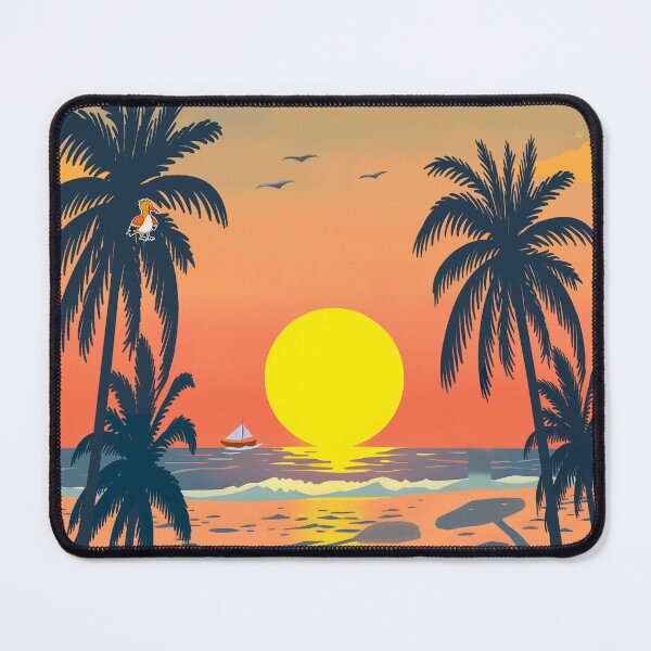 Item preview, Sunny cyber-tropical paradise: Neon aesthetics of Palm Beach with cute kittens. designed and sold by Felia001.