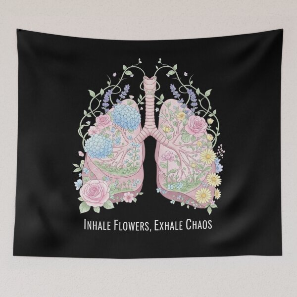 Item preview, Floral Lungs Inhale Flowers, Exhale Chaos – Botanical Anatomy Art for Mindful Souls designed and sold by Bowniko^^.