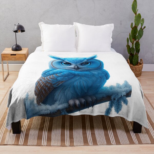 Item preview, Frosted Blue Owl – Ultra-Realistic Winter Fantasy Art designed and sold by NeonCore.