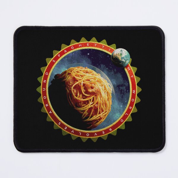 Aperçu de l'œuvre Mon monde tourne autour des spaghettis – Pasta Planet Foodie Design créée et vendue par Spaabus.